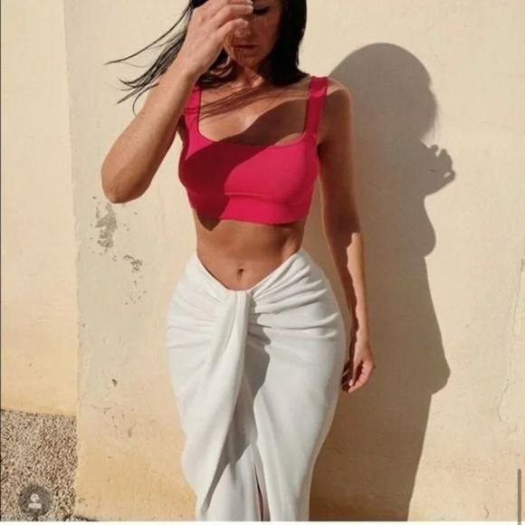 ZARA WHITE PAREO SKIRT - Picture 11 of 13